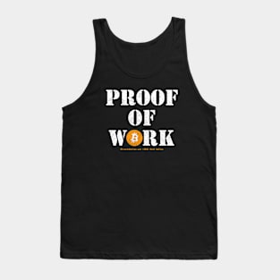 Proof of Work Bitcoin Military Stencil Font Tank Top